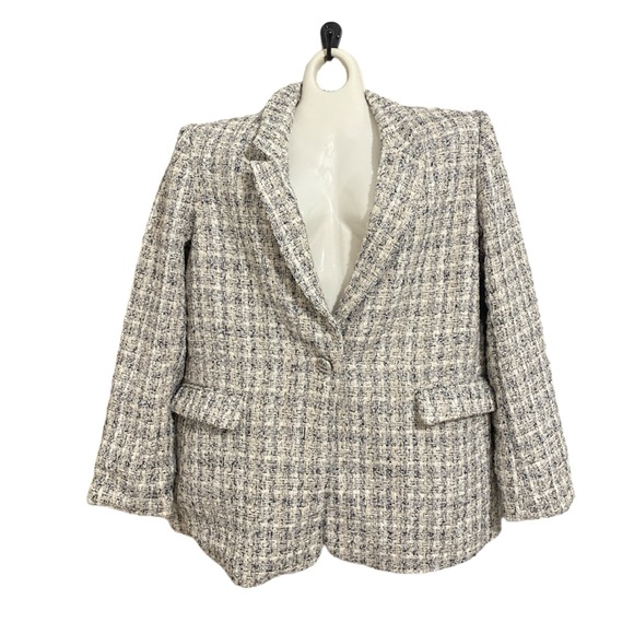 Rachel Zoe tweed oversize blazer style coat - Picture 2 of 8